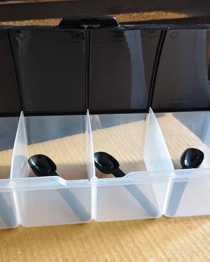 4-in-1 Spice Vault with Measuring Spoons and Airtight Lid Pack of 2 b1s18a-ff