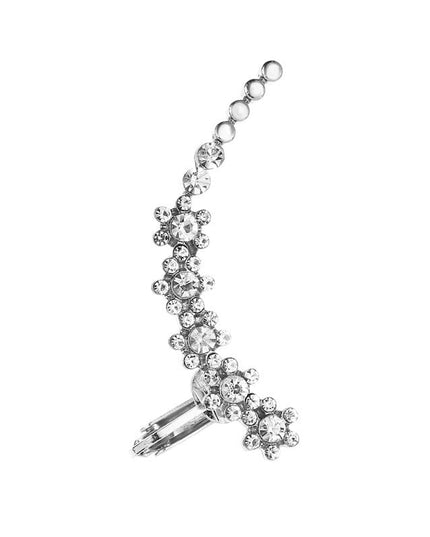 Full Crystal Butterfly Flower Single Crystal Ear Clip NexivoEdge