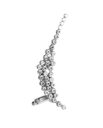 Full Crystal Butterfly Flower Single Crystal Ear Clip NexivoEdge