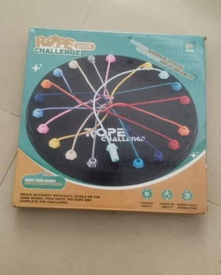 Rope Sorting Puzzle, Brainy Teaser Rope Strategy Board Game Logic Knots Untangling Table Toy b1s18a-ff