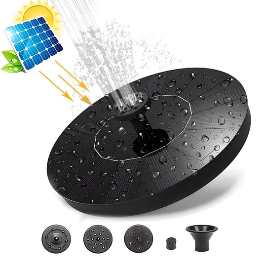 Fountain Solar Power Floating Water Pump for Pool Pond Garden and Patio Plants Round 7V 1.4W (Black) b1s18a-ff