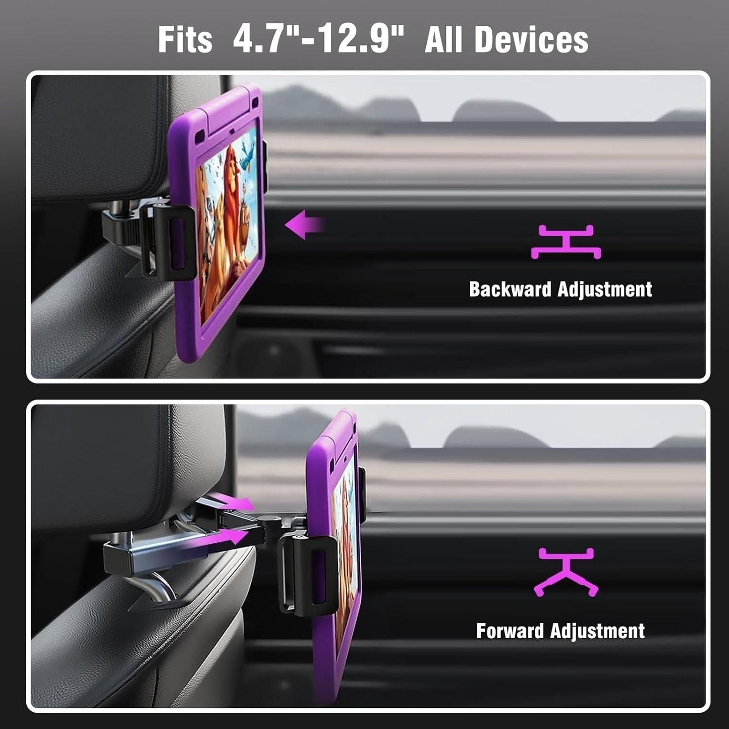 Car Headrest Phone/Tablet/iPad Holder b1s18a-ff