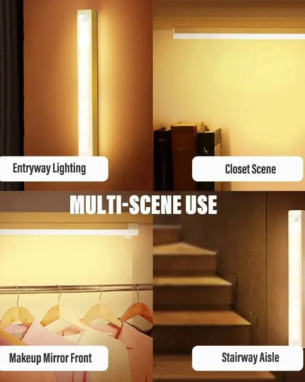 LED Motion Sensor Light Wireless LED Night Light Type C Rechargeable Light Cabinet Wardrobe Lamp Staircase Backlight For Kitchen NexivoEdge