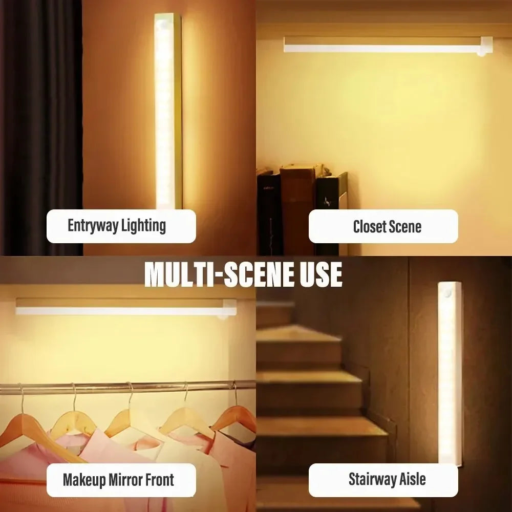 LED Motion Sensor Light Wireless LED Night Light Type C Rechargeable Light Cabinet Wardrobe Lamp Staircase Backlight For Kitchen NexivoEdge