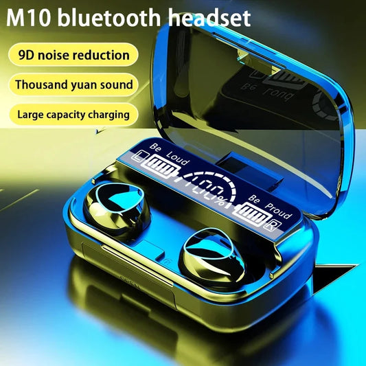 TWS M10 Wireless Bluetooth Headset with Charge Box for Phone Noise Cancelling Mic Earbuds LED Display Headphones Sport Earphones NexivoEdge
