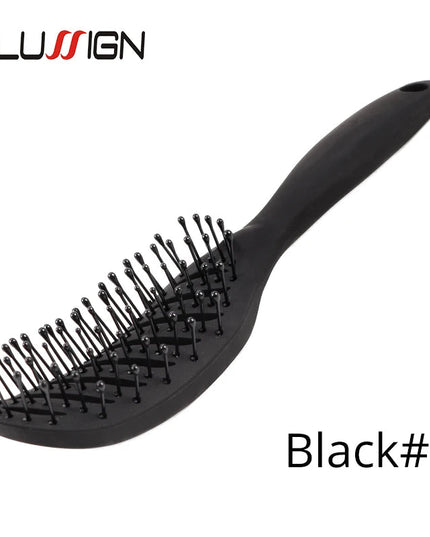 Styling Curly Hair Brush Salon Massager Comb Brush Detangling Drying Brush Anti Static Curved Vent Brush Scalp Massage Comb NexivoEdge