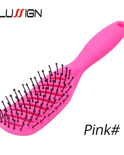 Styling Curly Hair Brush Salon Massager Comb Brush Detangling Drying Brush Anti Static Curved Vent Brush Scalp Massage Comb NexivoEdge