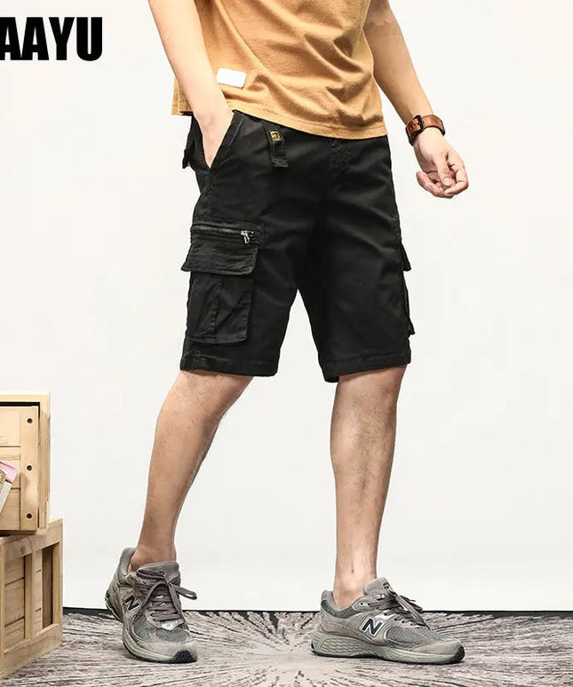 CAAYU Summer Mens Cargo Tactical Short Pants Multi-pocket Shorts Men Oversize Clothing Casual Fashion Jogger Outdoor Khaki Pants NexivoEdge