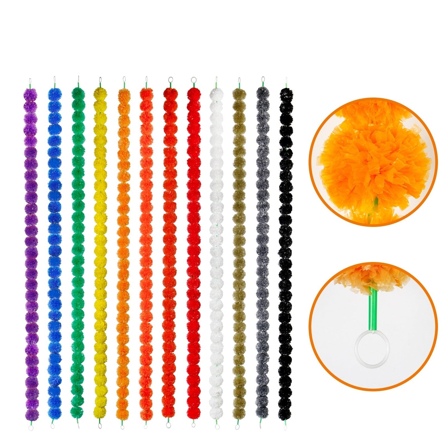 Diwali French Marigold Halloween Day Of The Dead Wedding Flower Strip NexivoEdge