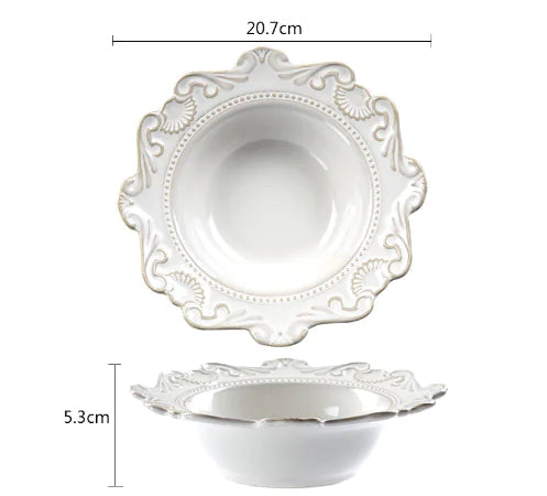 Elegant Baroque Porcelain Dinner Set NexivoEdge
