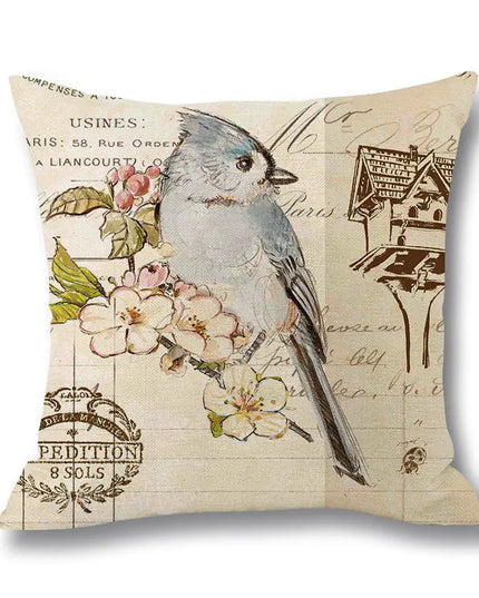 Printed Linen Throw Pillow Case for Waist Support NexivoEdge