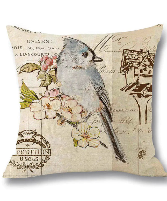 Printed Linen Throw Pillow Case for Waist Support NexivoEdge