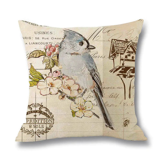 Printed Linen Throw Pillow Case for Waist Support NexivoEdge