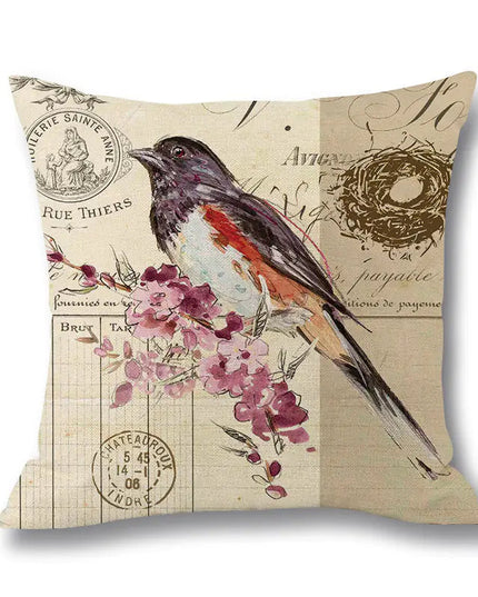 Printed Linen Throw Pillow Case for Waist Support NexivoEdge