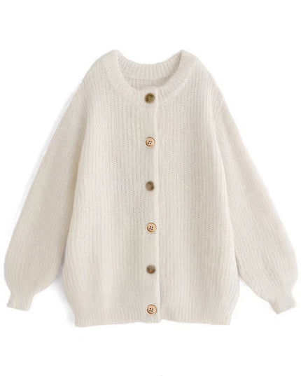 Women's Oversized Faux Cashmere Cardigan Sweater Gold Trim Clashing Button Knit Fashion Sweater Spring And Autumn Casual Fashion Cardigan Jacket NexivoEdge