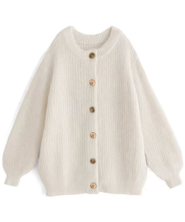 Women's Oversized Faux Cashmere Cardigan Sweater Gold Trim Clashing Button Knit Fashion Sweater Spring And Autumn Casual Fashion Cardigan Jacket NexivoEdge