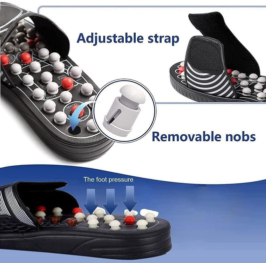 Acupressure and Magnetic Therapy Paduka Slippers for Full Body Blood Circulation For Men and Women - Nexivo