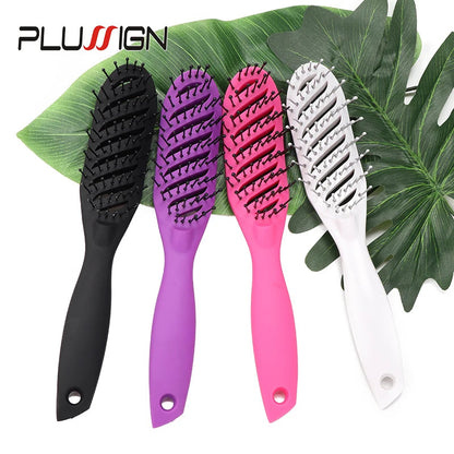 Styling Curly Hair Brush Salon Massager Comb Brush Detangling Drying Brush Anti Static Curved Vent Brush Scalp Massage Comb NexivoEdge