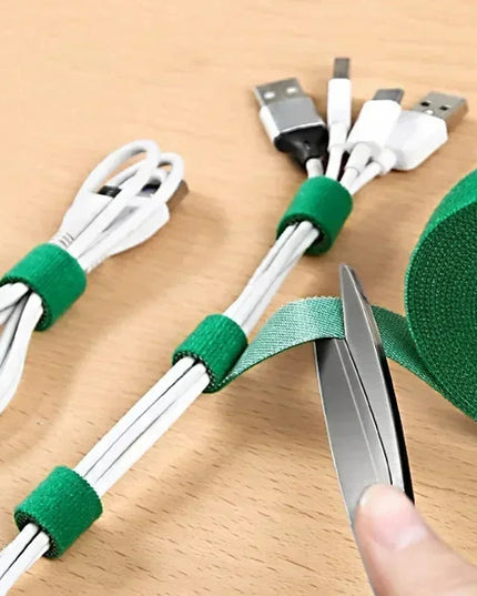 Wholesale 2/5M/Roll 12mm Width Cable Organizer USB Cable Winder Management nylon Free Cut Ties Mouse earphone Cord cable ties NexivoEdge