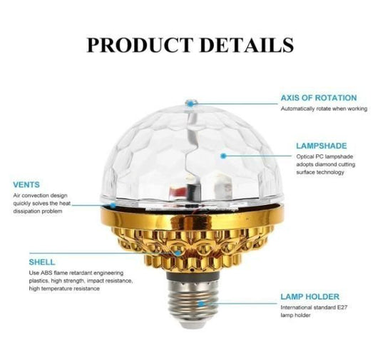 BD Rotating Magic Ball Light with Lamp Holder Set - Nexivo