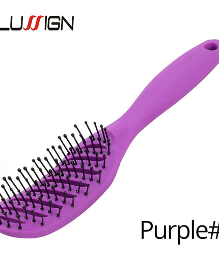 Styling Curly Hair Brush Salon Massager Comb Brush Detangling Drying Brush Anti Static Curved Vent Brush Scalp Massage Comb NexivoEdge