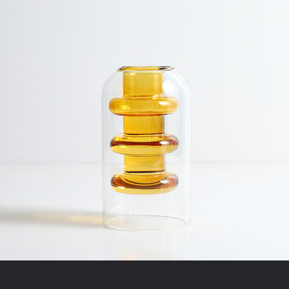 Home Decoration Accessories Nordic Ins Colourful Glass Transparent Vase Living Room Dining Table Dried Flowers Hydroponic Vases NexivoEdge