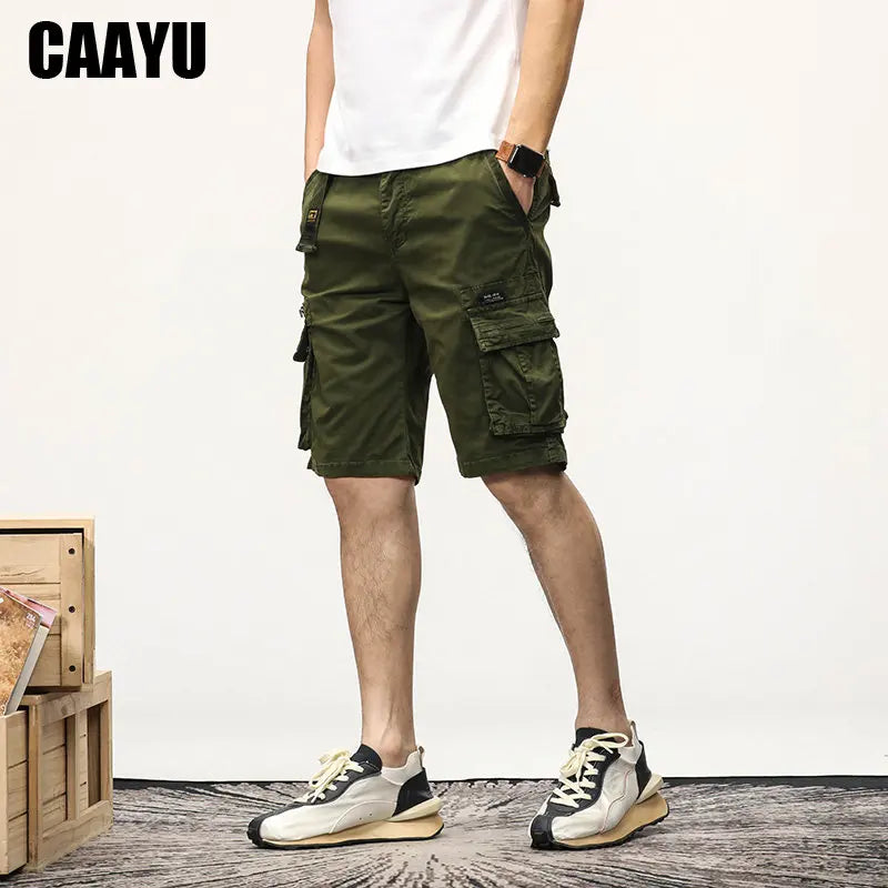 CAAYU Summer Mens Cargo Tactical Short Pants Multi-pocket Shorts Men Oversize Clothing Casual Fashion Jogger Outdoor Khaki Pants NexivoEdge