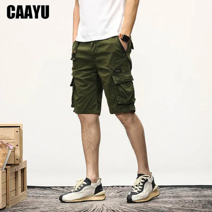 CAAYU Summer Mens Cargo Tactical Short Pants Multi-pocket Shorts Men Oversize Clothing Casual Fashion Jogger Outdoor Khaki Pants NexivoEdge