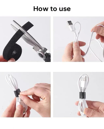 Wholesale 2/5M/Roll 12mm Width Cable Organizer USB Cable Winder Management nylon Free Cut Ties Mouse earphone Cord cable ties NexivoEdge