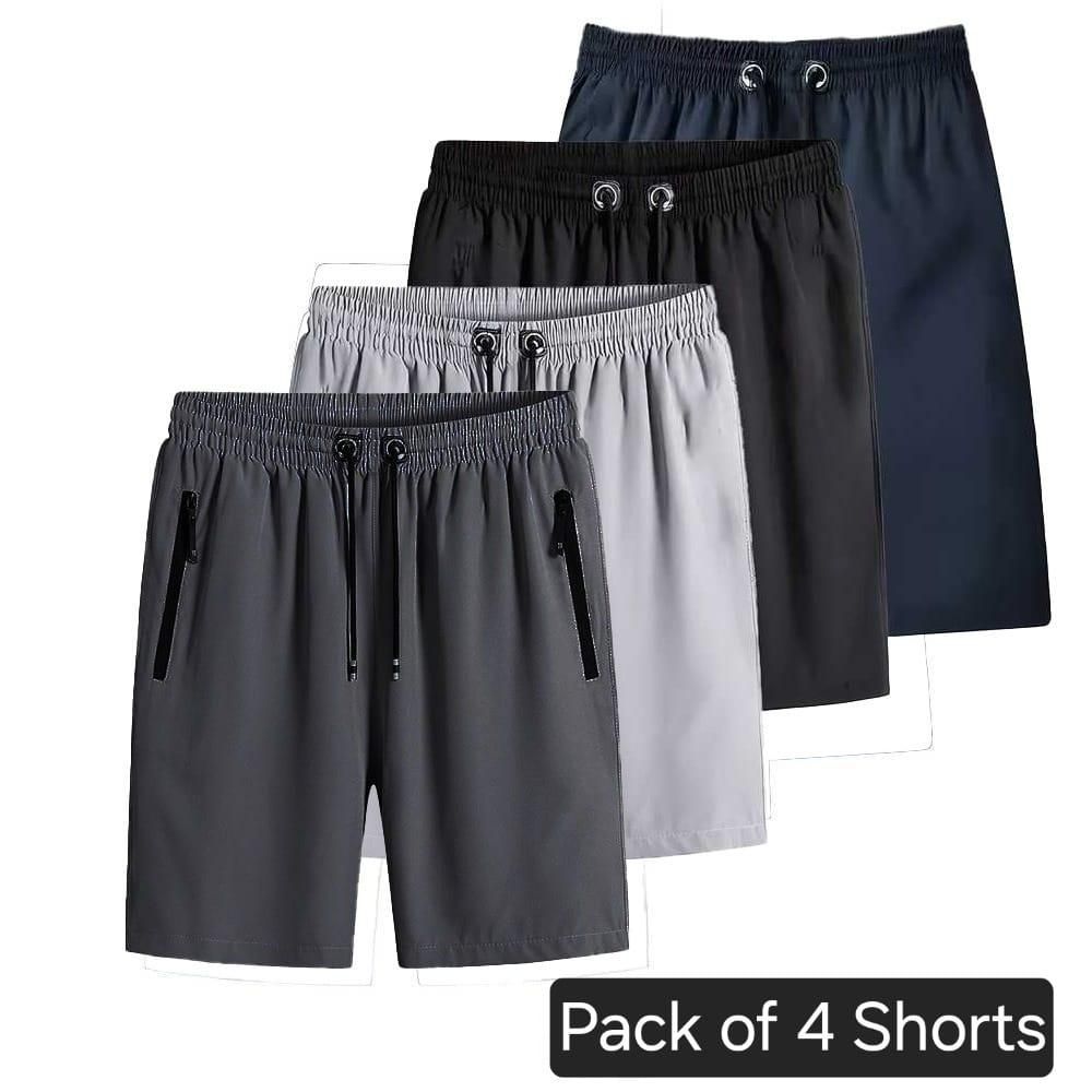 Combo of 4 Men's Stretchable Cotton Shorts - NexivoEdge