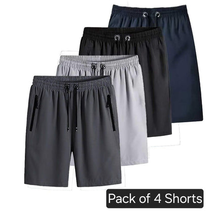 Combo of 4 Men's Stretchable Cotton Shorts - NexivoEdge