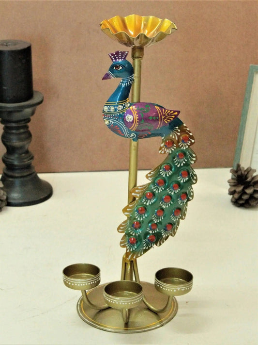 Crafted Peacock Tealight Holder - Nexivo
