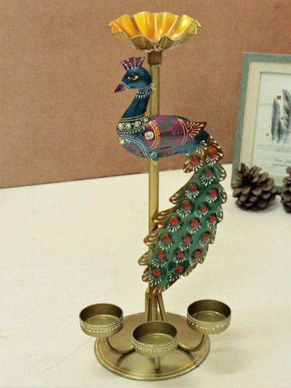 Crafted Peacock Tealight Holder - Nexivo