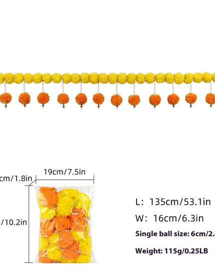 Diwali French Marigold Halloween Day Of The Dead Wedding Flower Strip NexivoEdge
