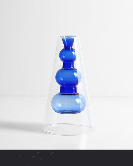 Home Decoration Accessories Nordic Ins Colourful Glass Transparent Vase Living Room Dining Table Dried Flowers Hydroponic Vases NexivoEdge