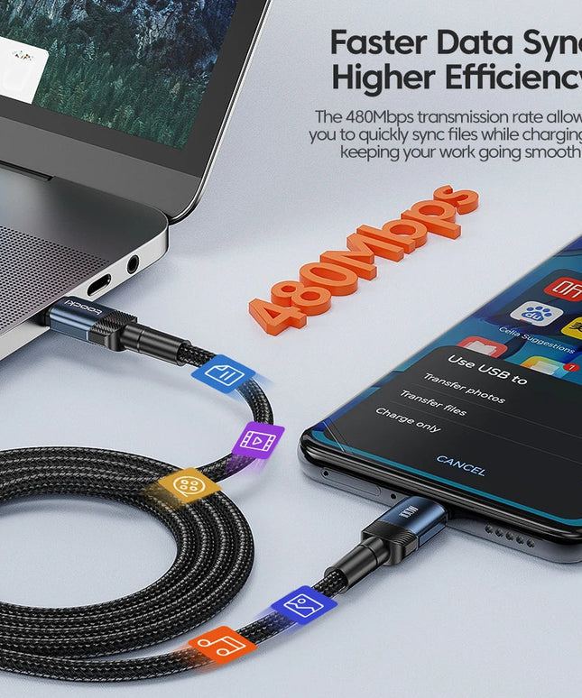 Toocki 100W USB Type C To USB C Cable PD 3.0 Fast Charging Charger Type-C Wire Cord For Macbook Samsung Xiaomi USB-C Cable 1M 2M NexivoEdge