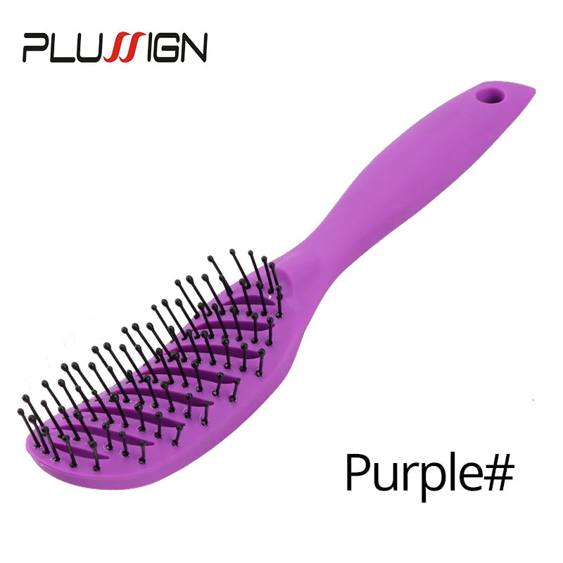 Styling Curly Hair Brush Salon Massager Comb Brush Detangling Drying Brush Anti Static Curved Vent Brush Scalp Massage Comb NexivoEdge