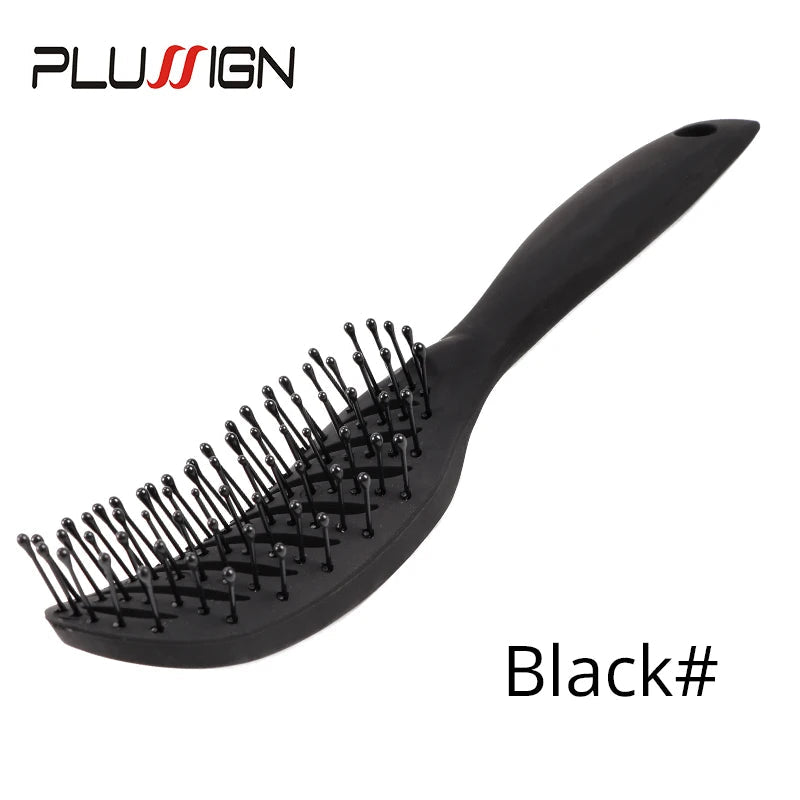 Styling Curly Hair Brush Salon Massager Comb Brush Detangling Drying Brush Anti Static Curved Vent Brush Scalp Massage Comb NexivoEdge