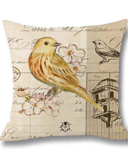 Printed Linen Throw Pillow Case for Waist Support NexivoEdge