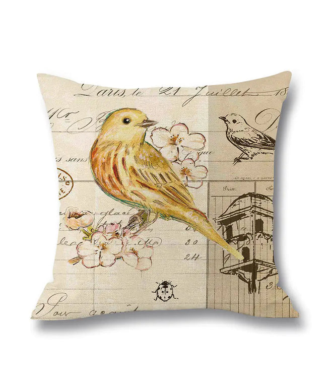 Printed Linen Throw Pillow Case for Waist Support NexivoEdge