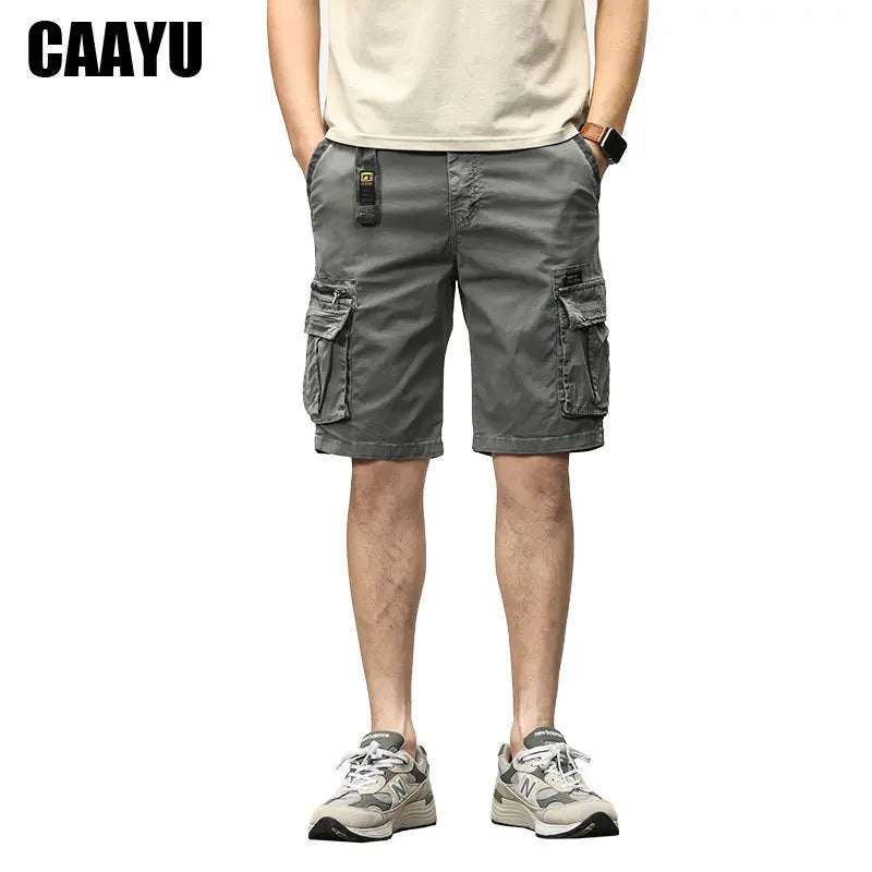 CAAYU Summer Mens Cargo Tactical Short Pants Multi-pocket Shorts Men Oversize Clothing Casual Fashion Jogger Outdoor Khaki Pants NexivoEdge