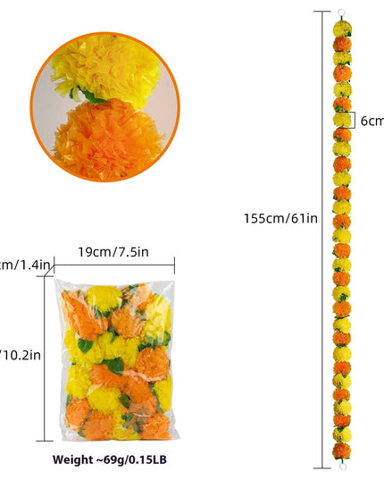Diwali French Marigold Halloween Day Of The Dead Wedding Flower Strip NexivoEdge