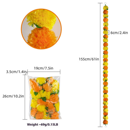 Diwali French Marigold Halloween Day Of The Dead Wedding Flower Strip NexivoEdge