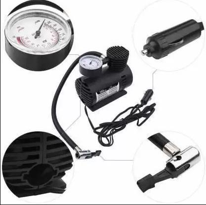 Electric Air Compressor Inflator Pump for car, Bike, tubeless tyre. 12V 300 PSI air Pump for Bicycle, Football, Basketball - Nexivo