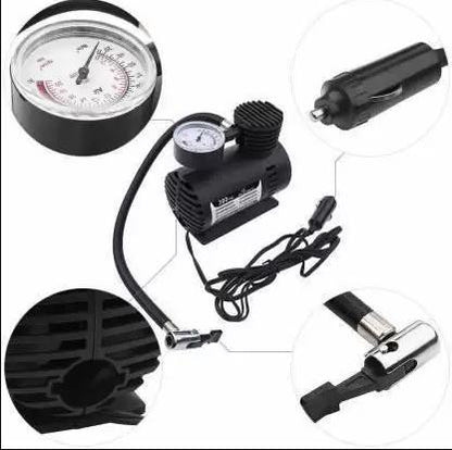 Electric Air Compressor Inflator Pump for car, Bike, tubeless tyre. 12V 300 PSI air Pump for Bicycle, Football, Basketball - Nexivo