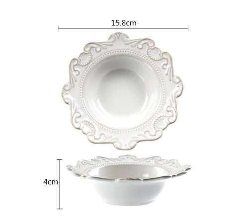 Elegant Baroque Porcelain Dinner Set - NexivoEdge