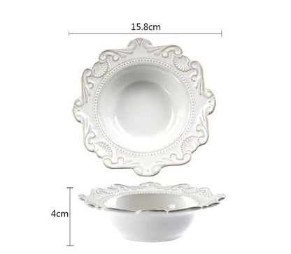Elegant Baroque Porcelain Dinner Set - NexivoEdge