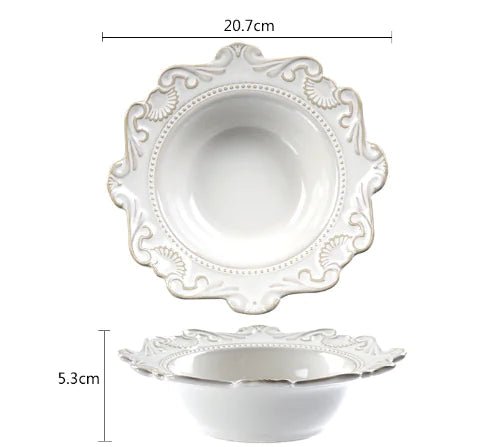 Elegant Baroque Porcelain Dinner Set - NexivoEdge