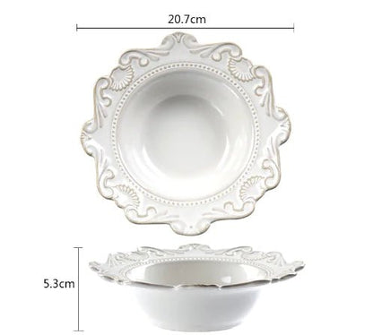 Elegant Baroque Porcelain Dinner Set - NexivoEdge