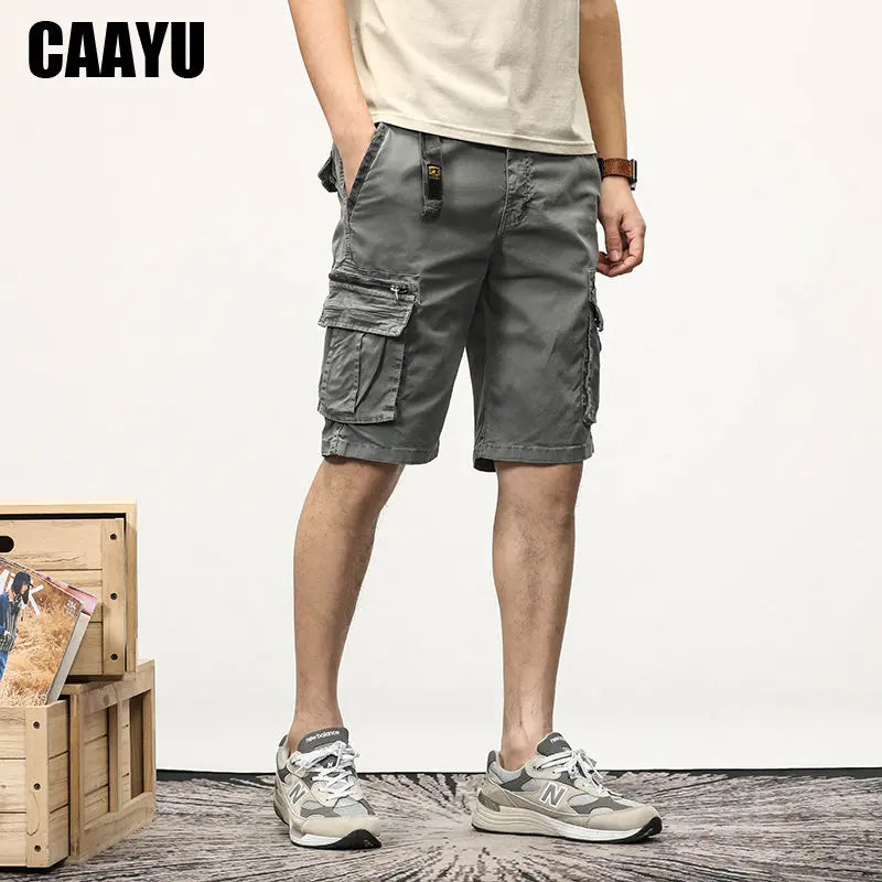 CAAYU Summer Mens Cargo Tactical Short Pants Multi-pocket Shorts Men Oversize Clothing Casual Fashion Jogger Outdoor Khaki Pants NexivoEdge